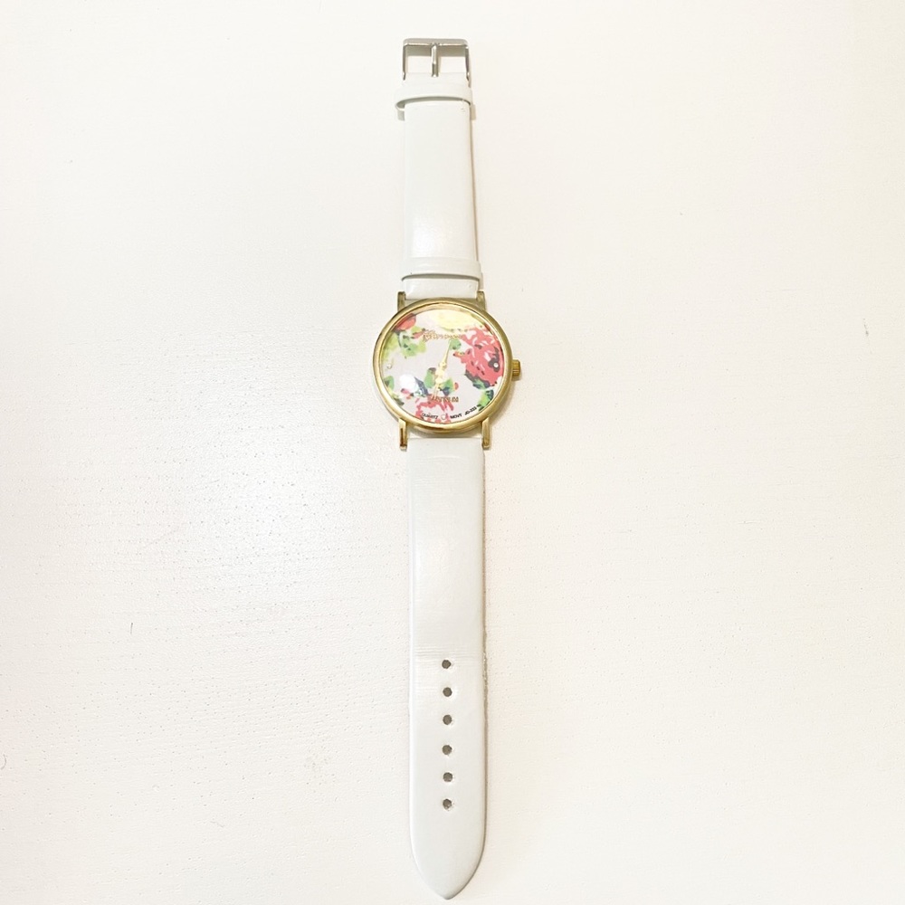 Geneva Platinum - White Floral Watch